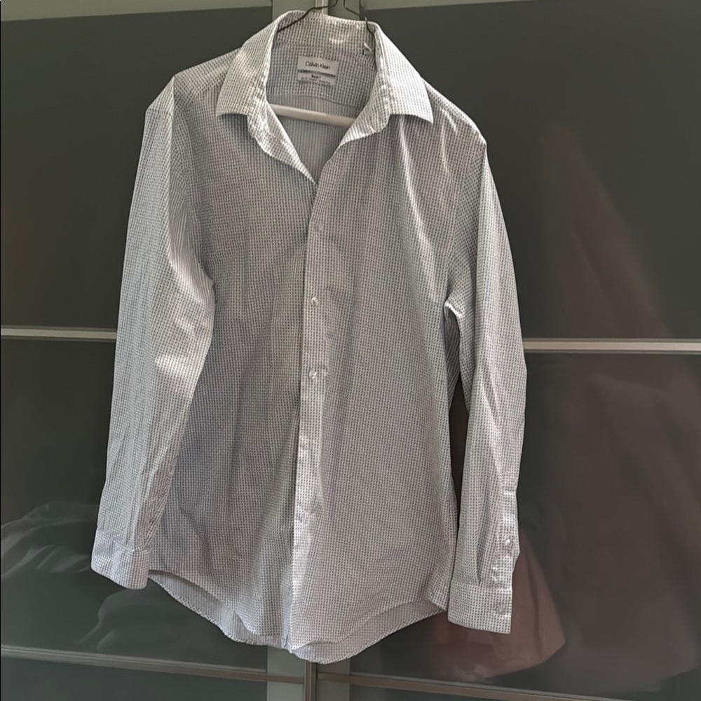 Calvin Klein White Dress Shirt Professional Cotton Blend